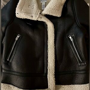 NWOT Women's Arizona Jean Company Faux Leather Sherpa Jacket
